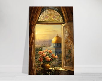A Window to the Sacred: The Dome of the Rock in Al Quds - Palestine - Aluminum Print