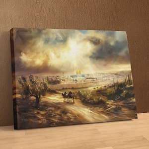 Dome of the Rock Canvas Art: Vintage Palestine Wall Decor