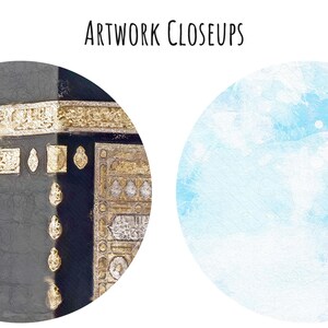 Close-up of Kaaba details in Islamic Wall Art Print - Limited Edition Muslim Decor