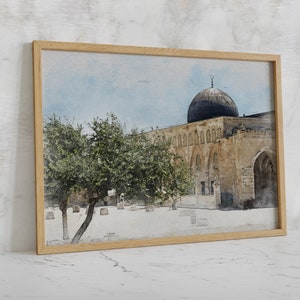 MOSCHEA DI AL AQSA: Arte murale palestinese / Al Quds - Arredamento islamico per la casa - Regali musulmani