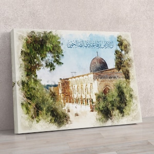 Al Aqsa Mosque Canvas Print: Islamic Art, Palestinian Heritage