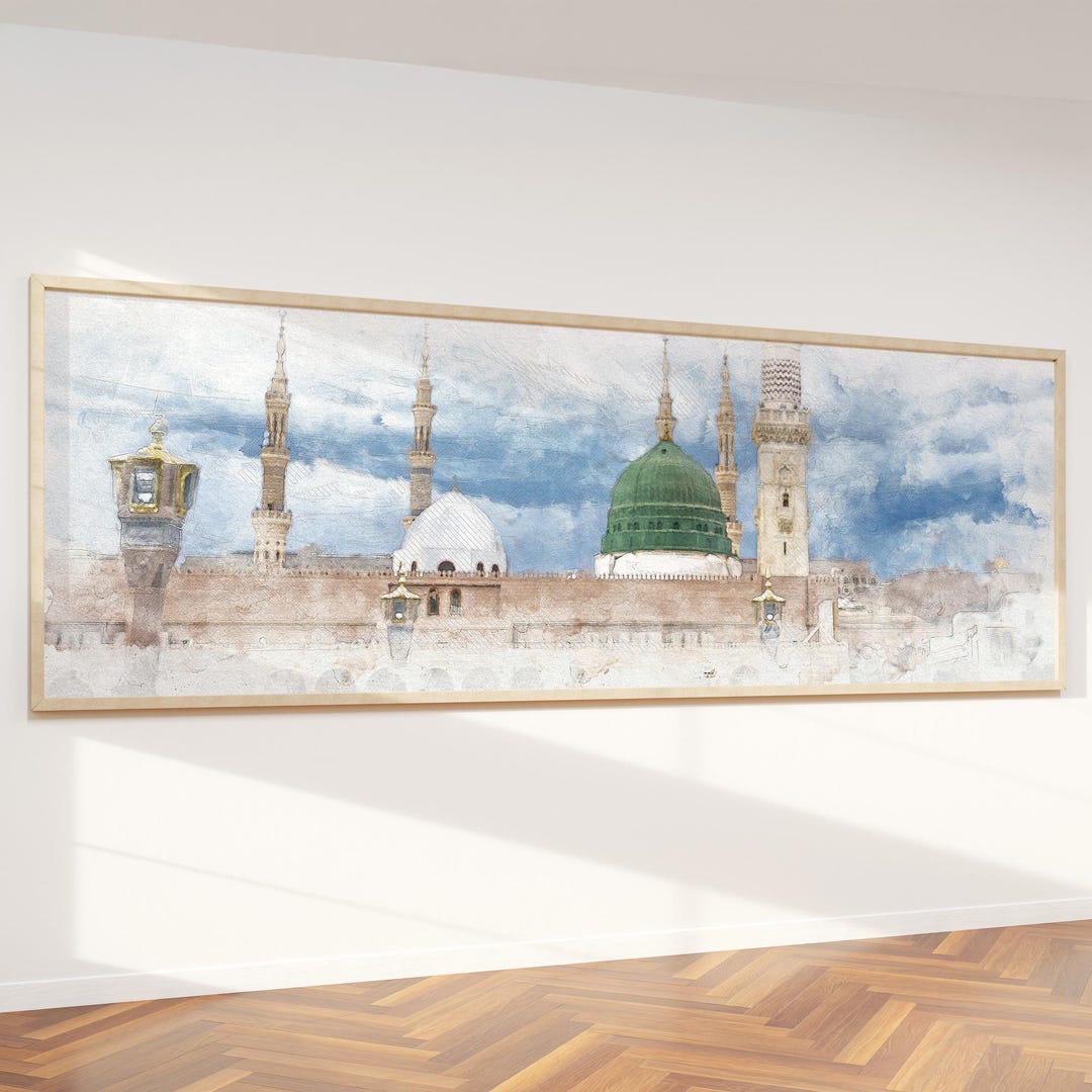 Exclusive Islamic Wall Art: Al-masjid An-nabawi in Madinah the