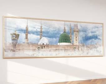 Exclusive Islamic Wall Art: Al-Masjid an-Nabawi in Madinah - The Prophet’s Mosque - Meaningful Muslim Gift