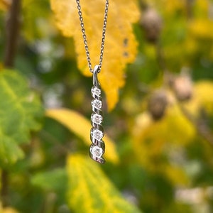 Vintage, 14K Gold, Diamond Journey Pendant, 1/4TCW, 16&quot; Long Chain, 2.23 Grams