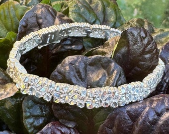 Sterling Bracelet, 925 Kabana, Nugget Chain Link Bracelet, 7 1/2", 7.4mm Wide, 20 Grams
