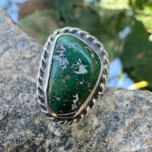 Sterling Ring, 925 Green Turquoise Ring, Southwestern Size 5 3/4, 5.25 Grams