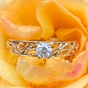 Vintage, 14K Gold Diamond Solitaire Ring, 1/5 Carat, Ring Size 6 3/4, 2.53 Grams, Engagement Ring
