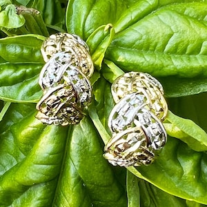 Vintage, 10K, 417,  Two Tone, Half Hoop Earrings, .69" High By .40" Wide, 2.63 Grams