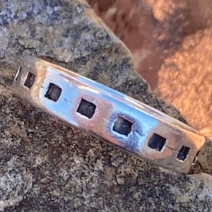 Vintage, Sterling Silver, PSCL, Peter Stone, Ring, Band, Size 8, 2.92 Grams