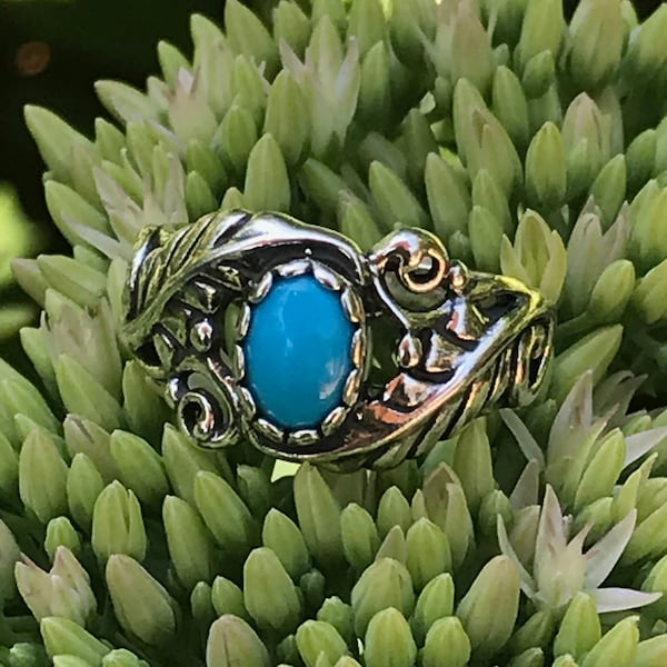 Vintage, Sterling Silver, Carolyn Pollack, Turquoise Ring Size 5 3/4, Relios