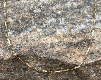 Vintage 14K Gold Chain Link Necklace - Milor Israel, 24", 1.56 Grams