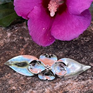 Vintage, Sterling Silver, NYE Flower Brooch, Dogwood Flower, 3&quot;, 5 Grams
