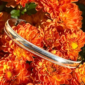 Vintage, Sterling Silver, Cuff Bracelet, 2.25" Across And 5.7mm Wide, 7 Grams