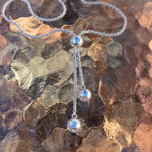 Vintage, Sterling Silver, Milor Italian Rope Chain, Bell Bead Necklace, 28" Long Plus 3 1/4" Pendant, 22 Grams