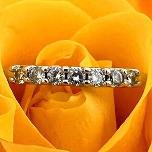 Vintage, 14K Gold, Diamond Wedding Band, Vera Wang, White Gold, Ring Size 6 3/4, 3.3 Grams