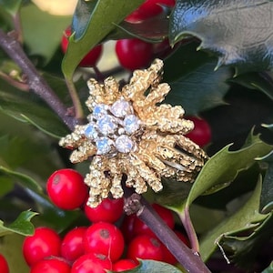Vintage 18K Gold Diamond Ring One of a Kind Statement Ring Real Gold Ring Unique Fine Jewelry Gift for Her 12.7g Solid Gold