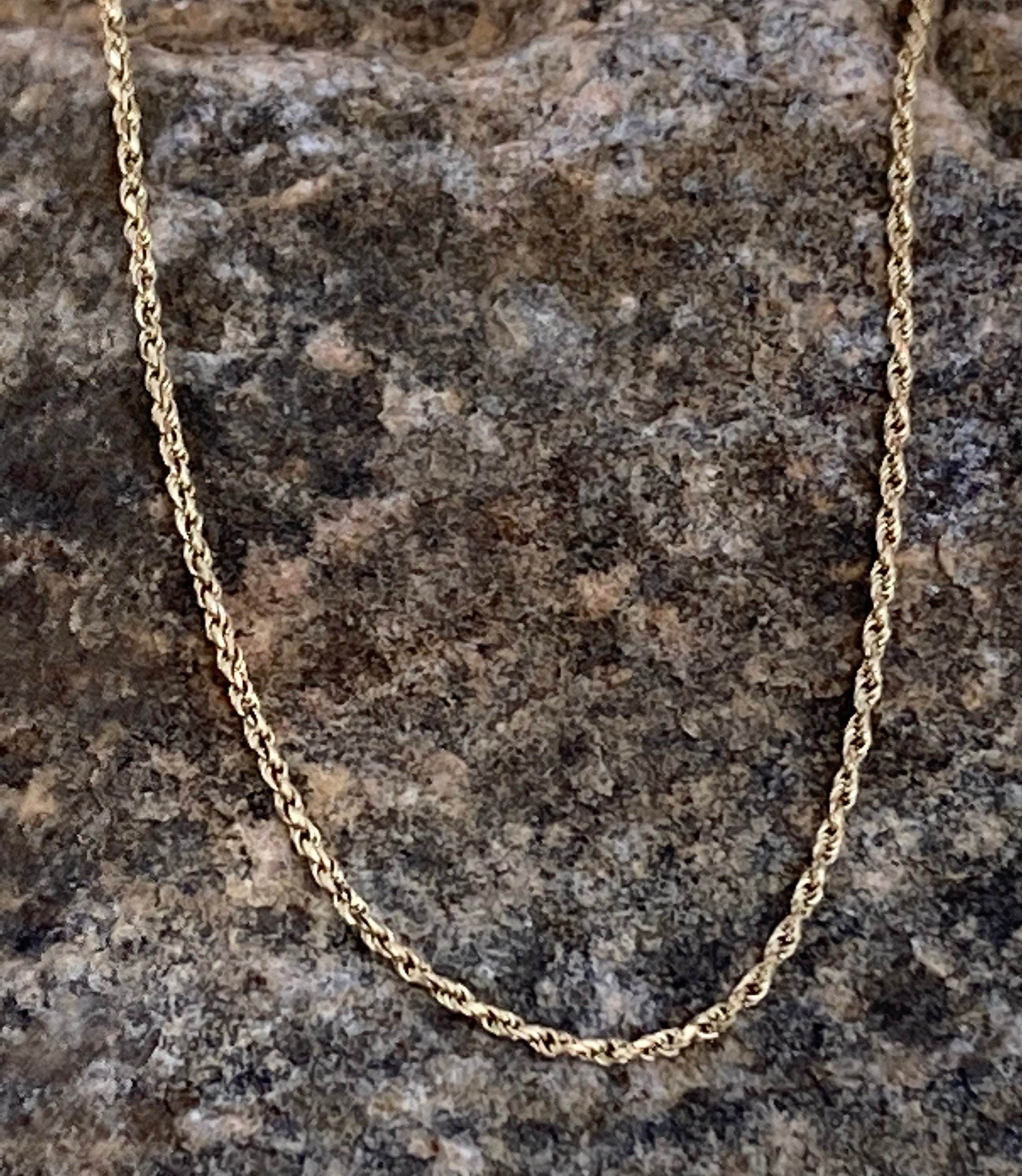 Vintage, 14K Gold, Rope Chain, Italian Yellow Gold, 18
