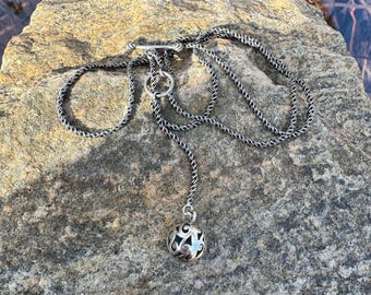 Vintage, Sterling Silver, 925 Retired Silpada Filigree Ball Pendant Necklace, 17" Long, 8.2 Grams