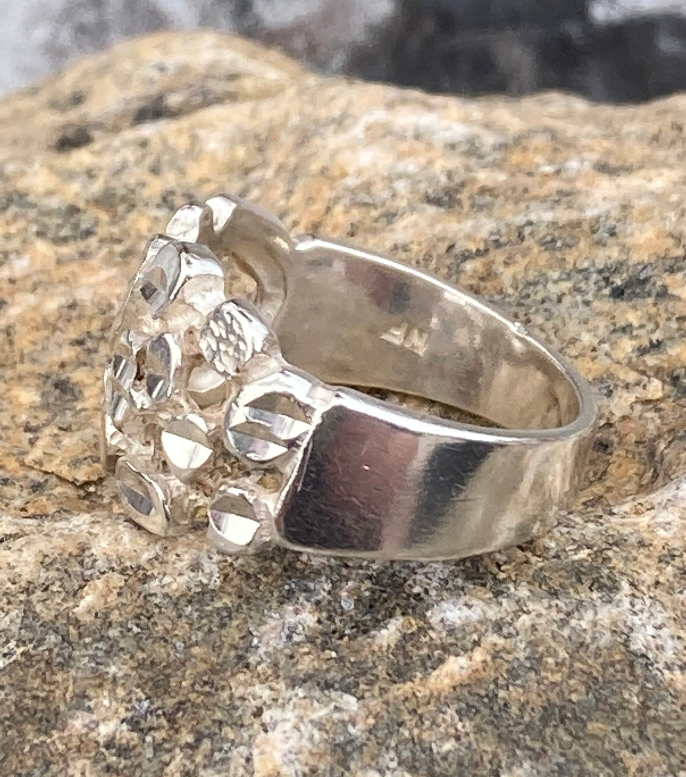 Vintage, Sterling Silver, Nugget Ring, Size 7 1/2, 5.6 Grams - Etsy