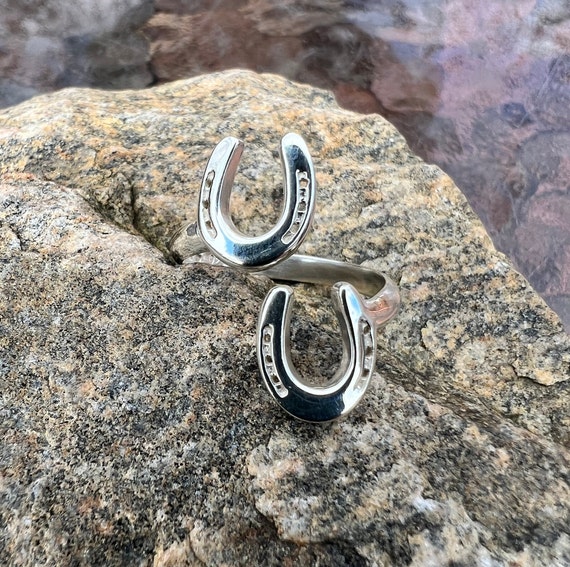 Vintage, Sterling Silver, Horseshoe Ring, Kabana,… - image 7