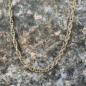 Vintage, 14K Gold, Yellow Gold, Chain Link Necklace, 24&quot; Long, 4.75 Grams