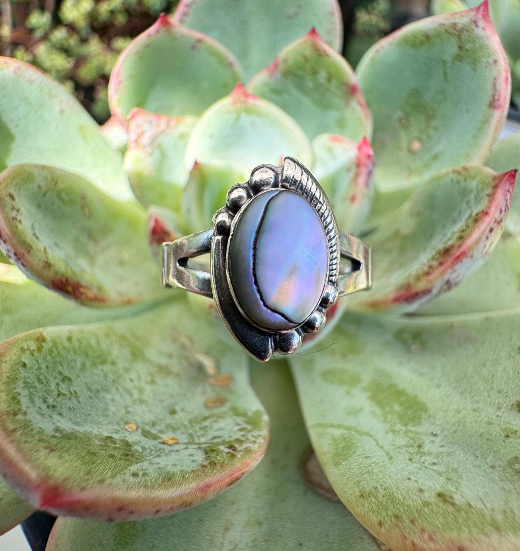 Post Order Rings Vintage, Sterling Silver, Abalone Ring, Bell Trading Post, Size 6 1/2 ...