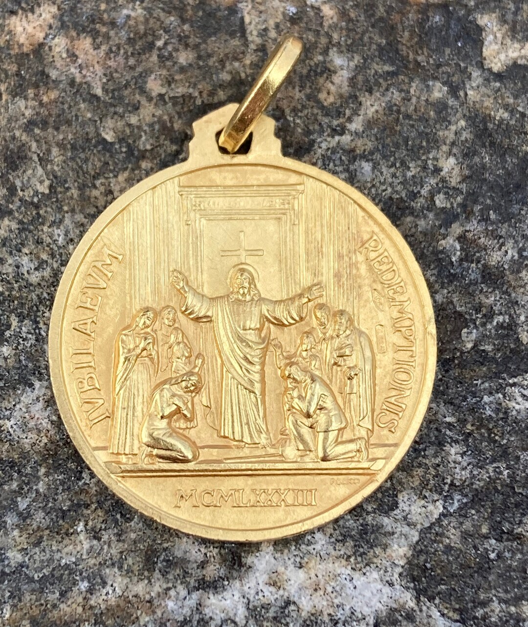 Vintage 18K Italian Gold Pope John Paul II Reversible Pendant, 9.37 ...