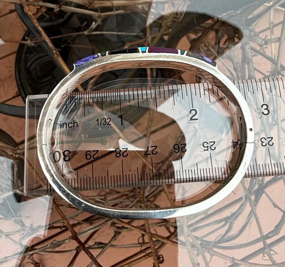 Vintage Sterling Silver Mexico Bangle Bracelet: Turquoise