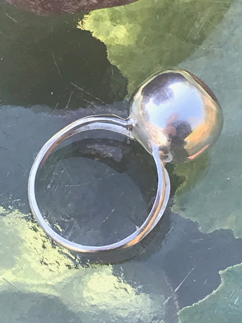 Sterling Silver Size 7 34 Vintage Dome Ball Unique Ring