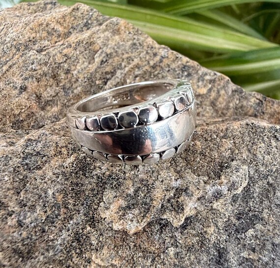 Sterling Silver Statement Ring, Modern Wide Band,… - image 5