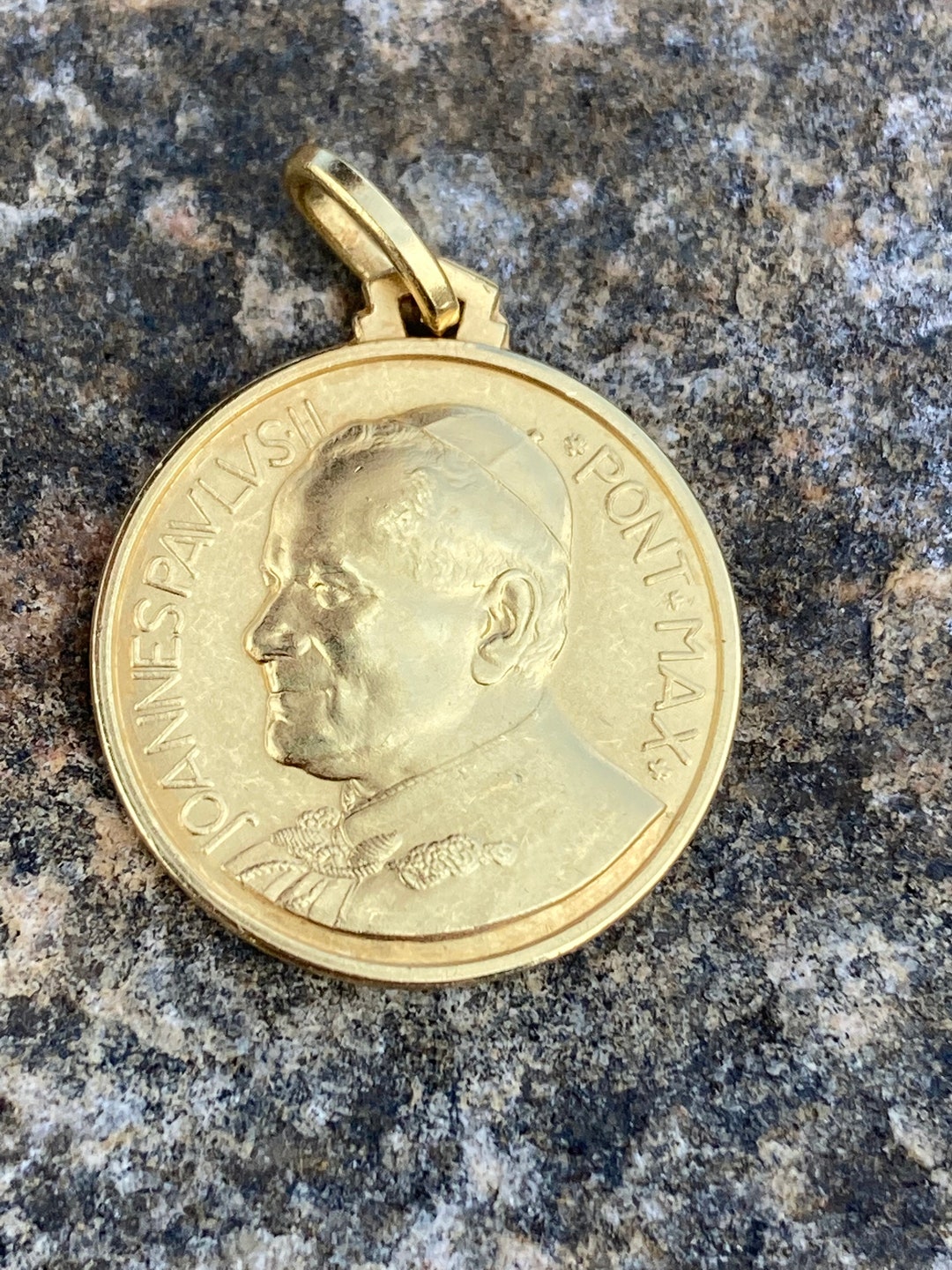 Vintage 18K Italian Gold Pope John Paul II Reversible Pendant - Etsy