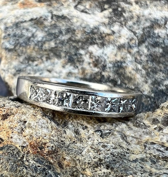 Vintage, 14K Gold, Diamond Band, White Gold, Ring… - image 1