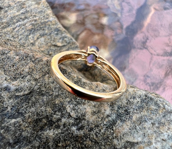 Vintage, 14K Gold, Tanzanite And Diamond Ring, ST… - image 5
