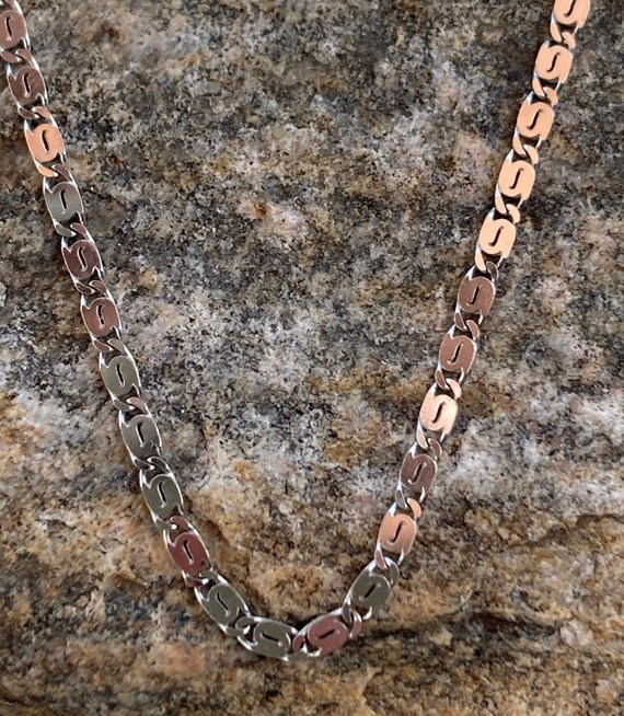 Vintage 14K Gold Milor White Gold Chain 