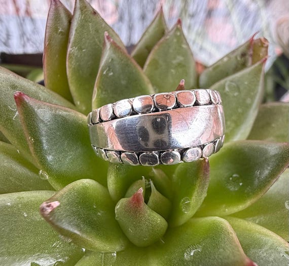 Sterling Silver Statement Ring, Modern Wide Band,… - image 8