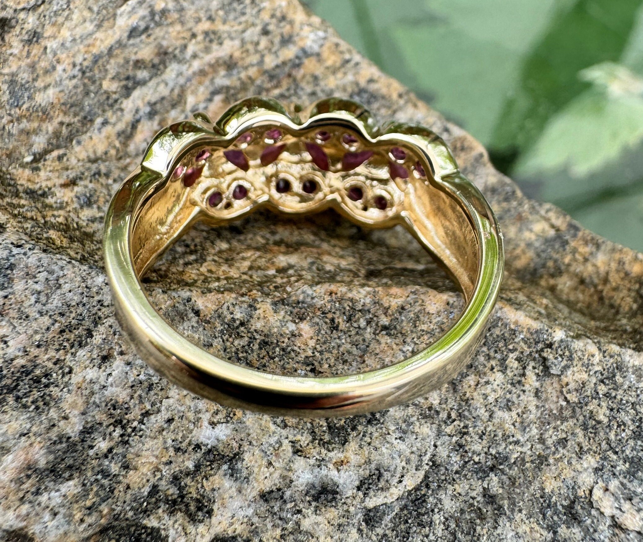 Thl Rings Images Vintage 14K Yellow Gold Marquise Ruby Statement Ring, Estate Band THL ...