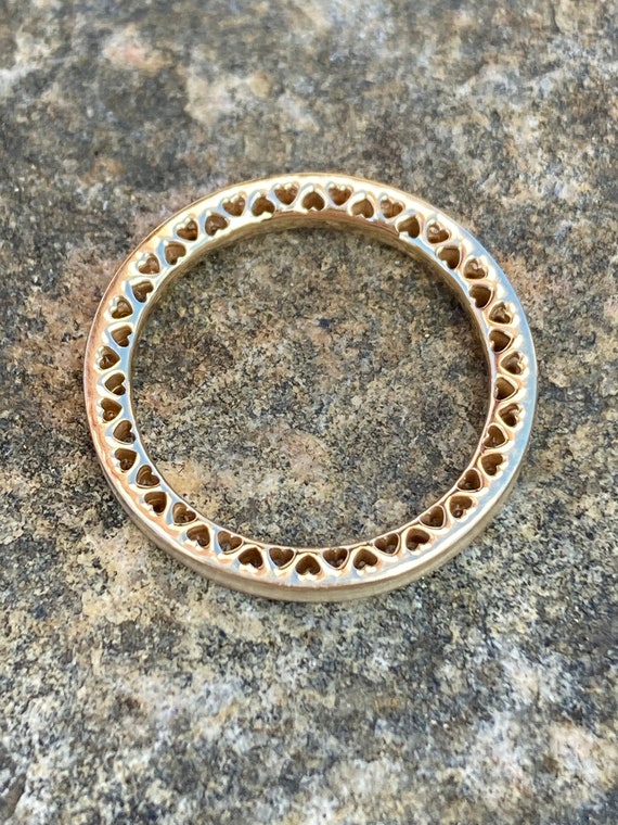 14K Gold, Pandora Sparkle Radiant Hearts Ring With CZ… Gem