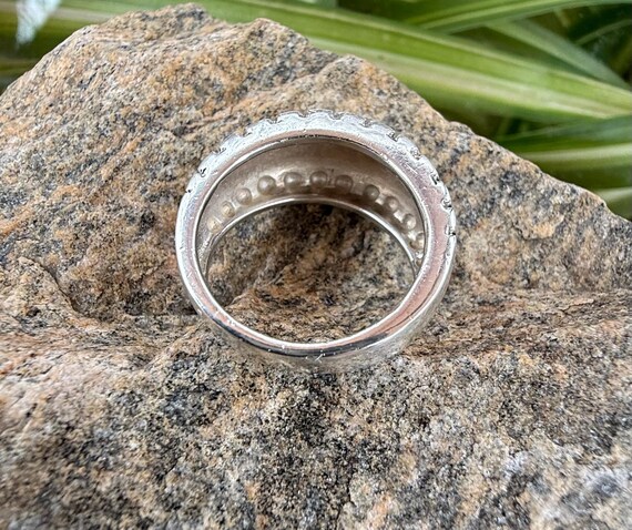 Sterling Silver Statement Ring, Modern Wide Band,… - image 4