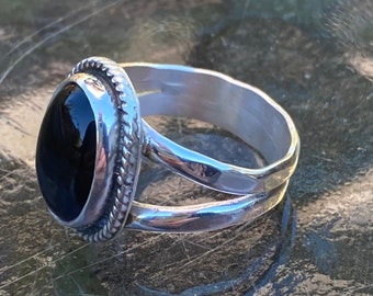 Vintage, Sterling Silver, Black Onyx, Native American