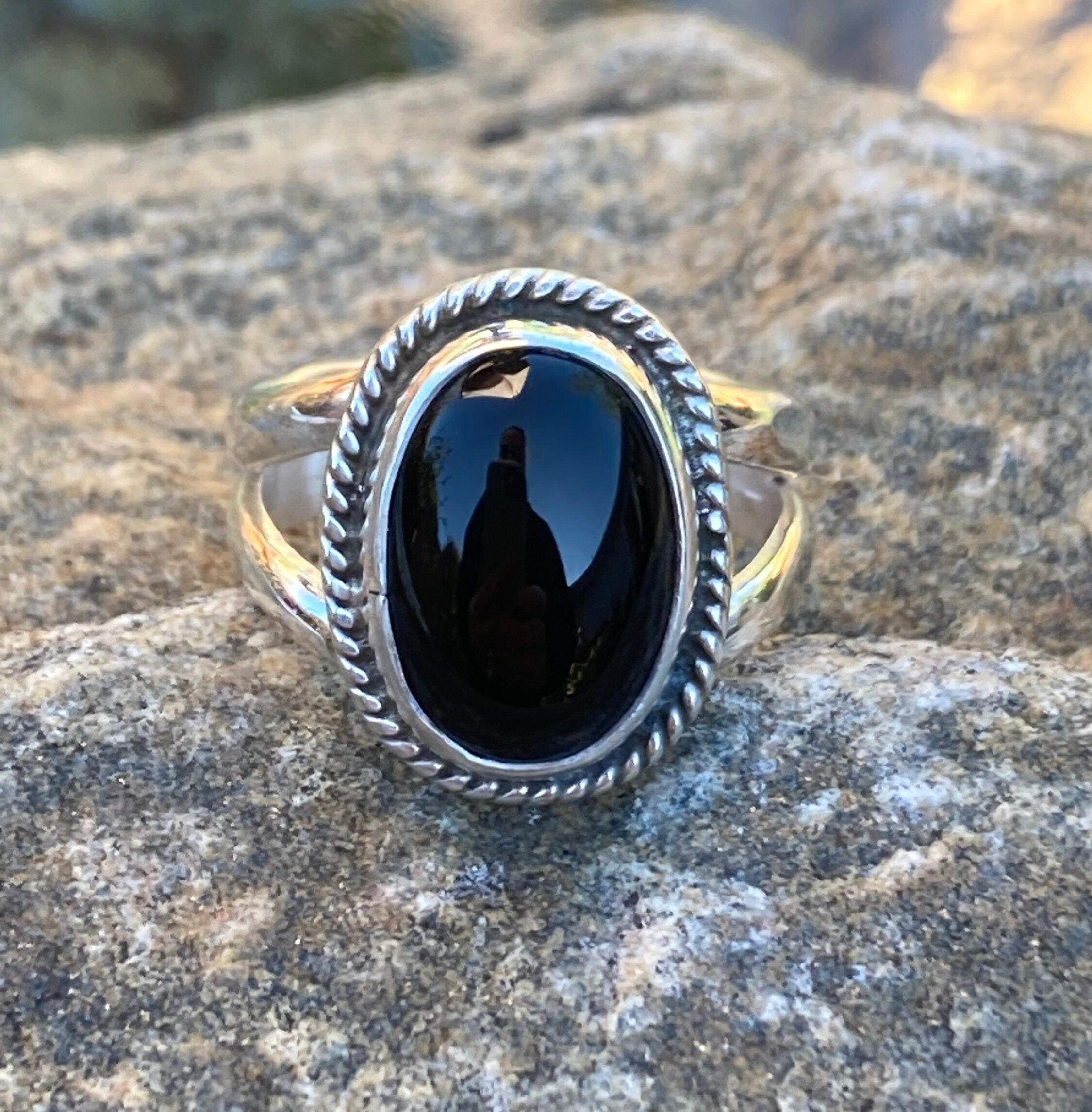 Vintage, Sterling Silver, Black Onyx, Native American Vintage, Sterling Silver, Black Onyx, Native American