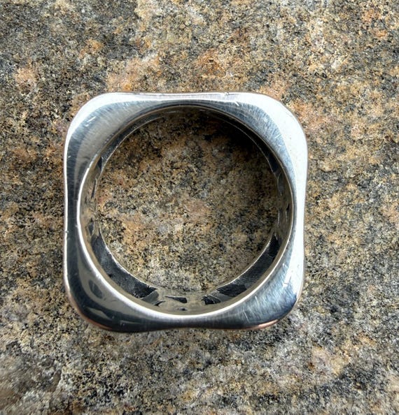 Brighton Sterling Silver Openwork Ring, Scroll Sq… - image 6