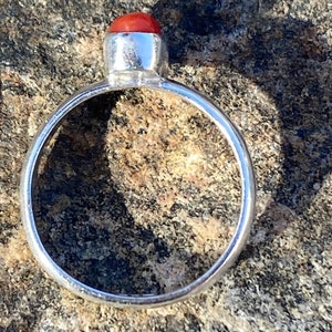 Pu&ograve; includere: Un anello d'argento con una pietra preziosa rossa al centro.