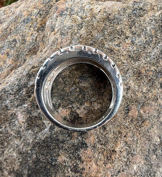 Sterling Silver Statement Ring, Modern Wide Band,… - image 6