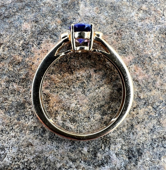 Vintage, 14K Gold, Tanzanite And Diamond Ring, ST… - image 7