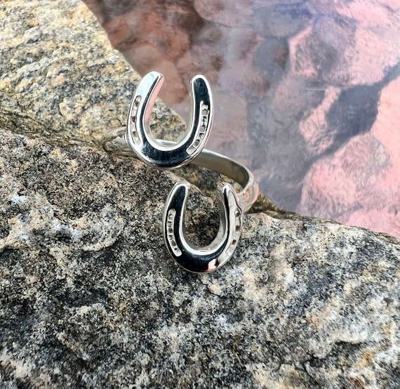 Vintage, Sterling Silver, Horseshoe Ring, Kabana,… - image 1