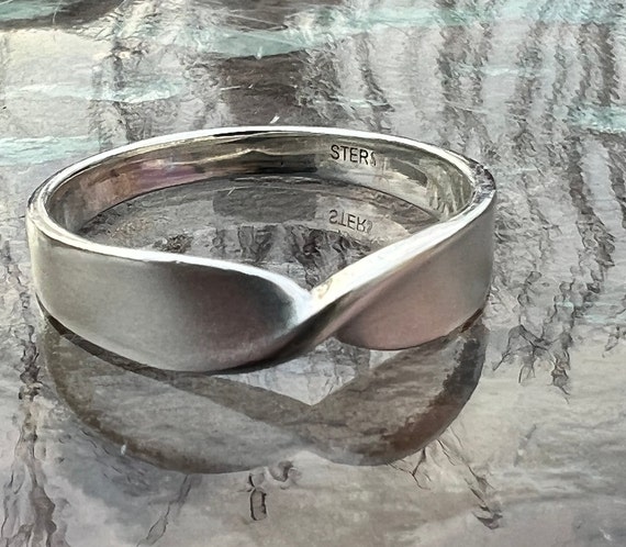 Vintage, Sterling Silver, Twist Ring, Size 9, 2.8… - image 6