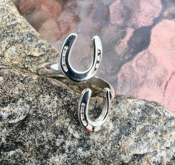 Vintage, Sterling Silver, Horseshoe Ring, Kabana,… - image 5