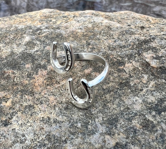 Vintage, Sterling Silver, Horseshoe Ring, Kabana,… - image 8