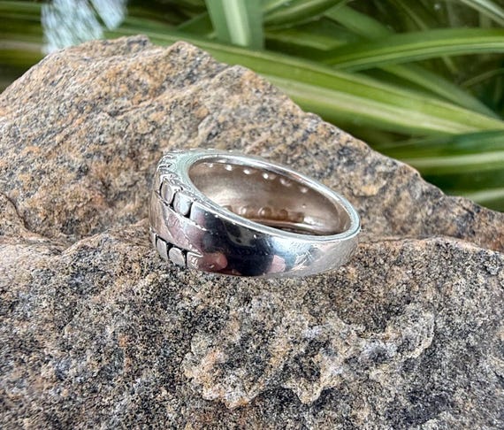 Sterling Silver Statement Ring, Modern Wide Band,… - image 3