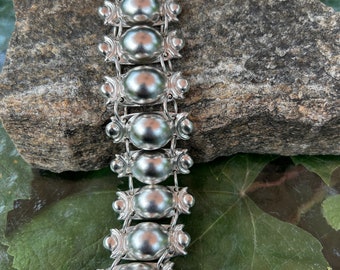 Vintage, 850 Silver, MHV Hecho En Mexico DF, Cocoa Bean Wide